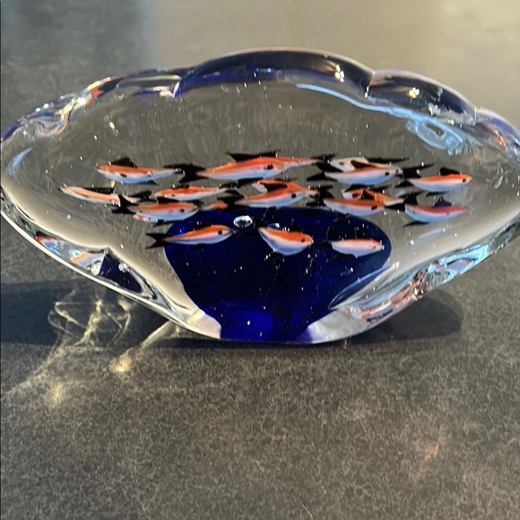VINTAGE MURANO ART GLASS FISH AQUARIUM PAPERWEIGHT - Picture 4 of 7